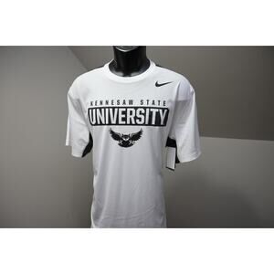 Nike Gym Shirt Dri Fit Kennesaw State Owls White Short Sleeve Mens Size XL NWT
